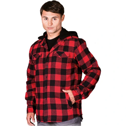 Reis KFWINHOOD zimná flanelová košeľa red/black