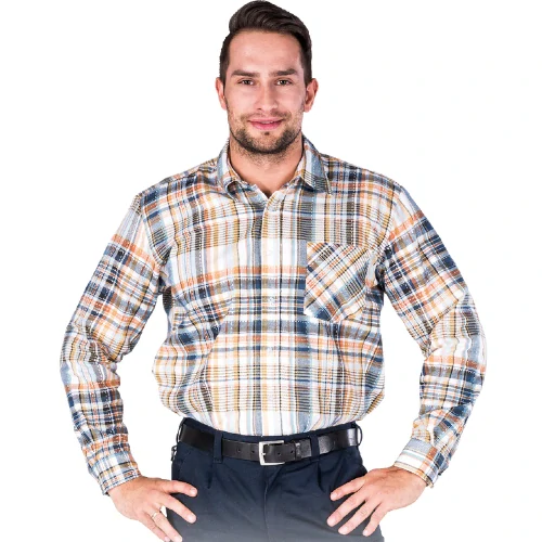 Reis KF GBEP flanelová košeľa beige/blue