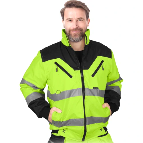 Leber&Hollman XVERT XV Winter reflexná bunda žltá/čierna