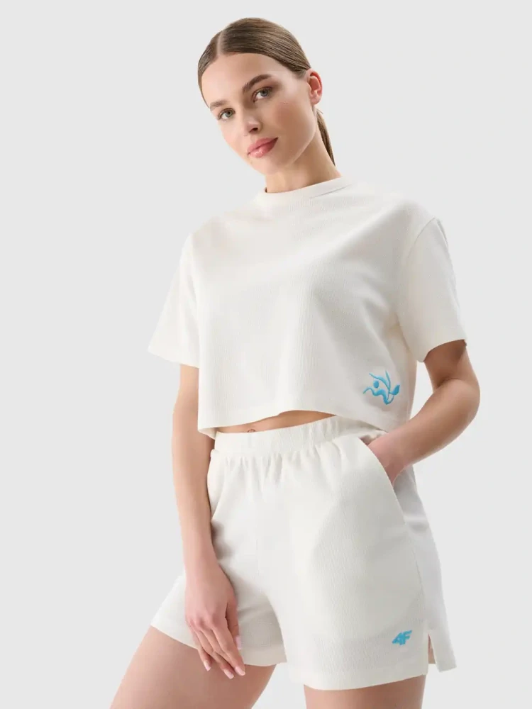 4F športové šortky 4FWSS25TSHOF531 biele