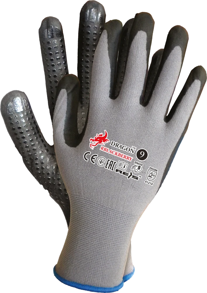 Reis RBLACKBERRY pracovné rukavice 7-10
