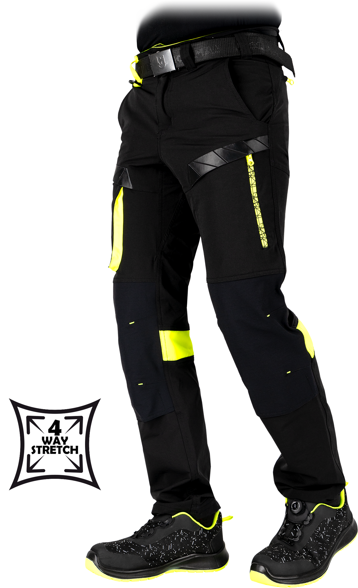 Leber&Hollman RAUT BY Rip-Stop nohavice Black/Yellow 46-62