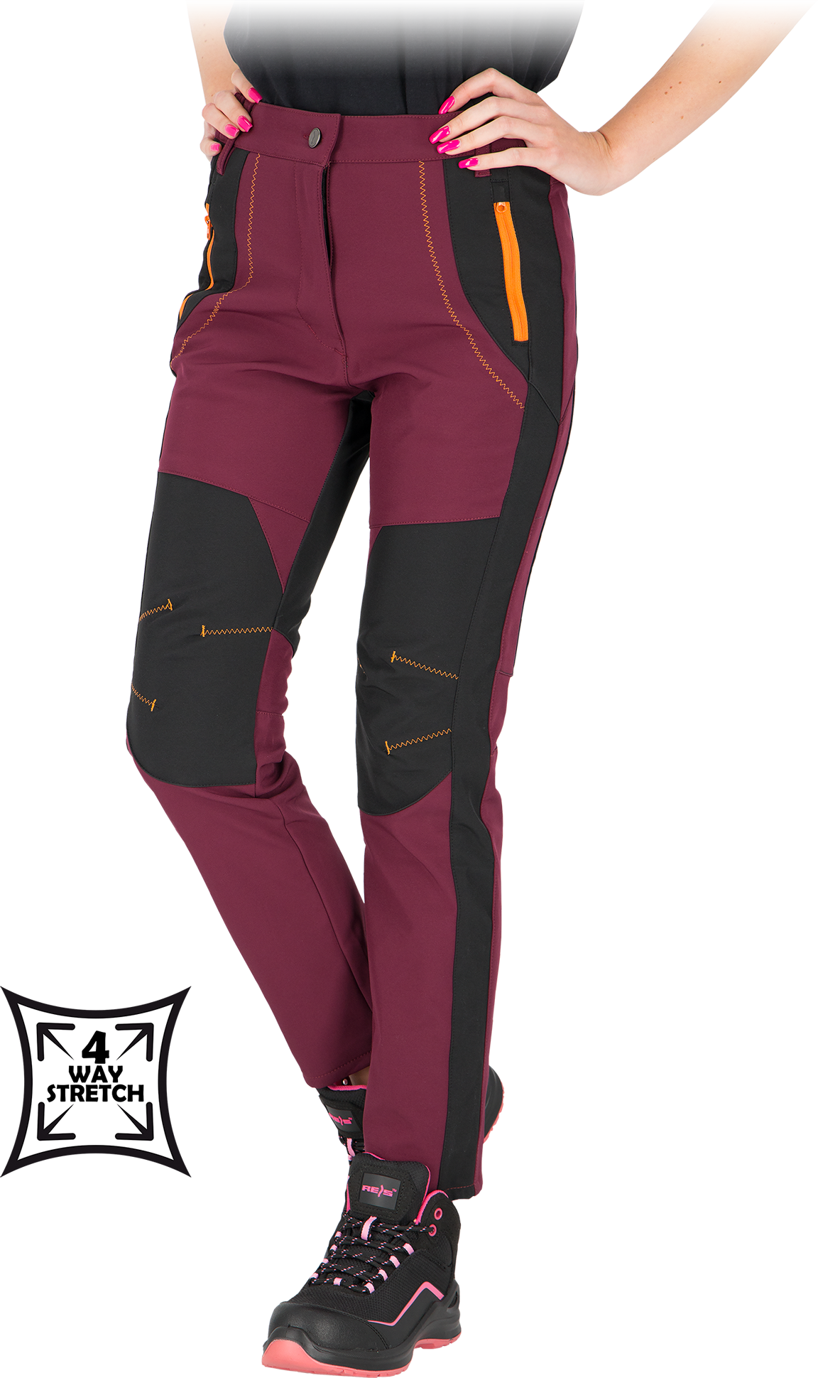 Reis SLENDER nohavice 4-way stretch Purple/Black 36-50