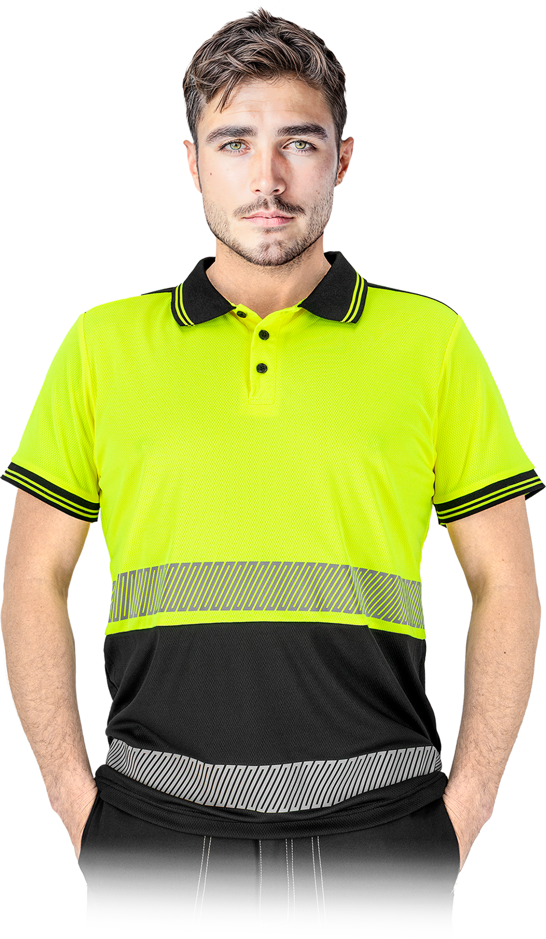 Reis IGUANA YB Polo Triko HI-VIS Yellov/Black XS-3XL