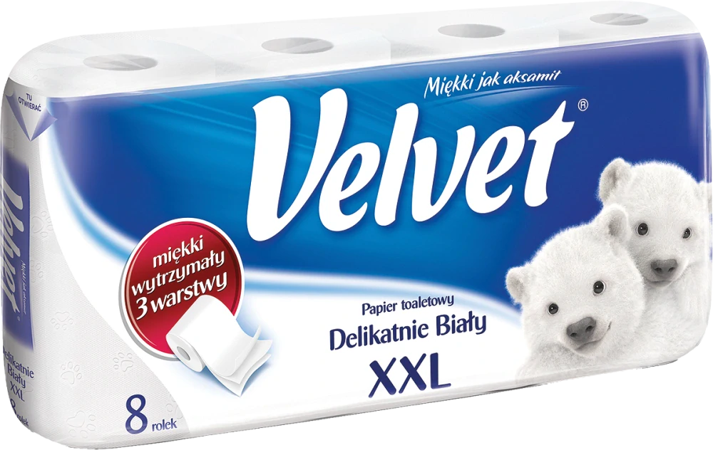 Velvet XXL Gently White 3V toaletný papier biely 8 ks