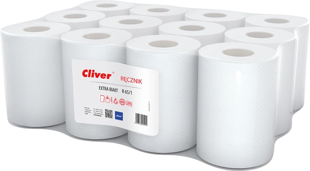 Lamix 5951 CLIVER 65 m 1V papierové uteráky biele 12 ks