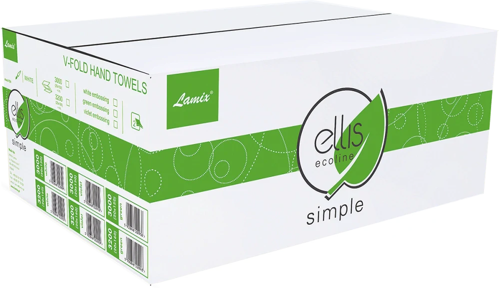 Lamix 2899 ELLIS ECOLINE 150 m 2V papierové uteráky biele 3000 ks