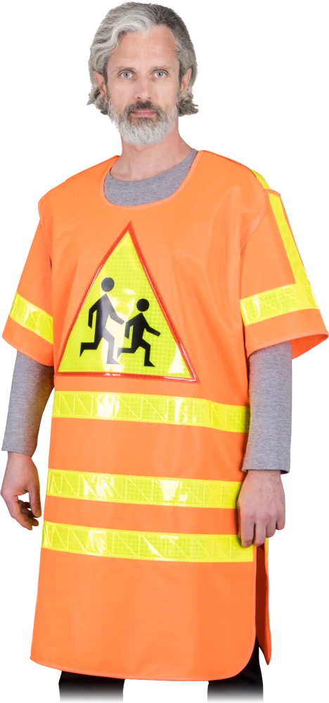 Lubmar KOS STOP výstražná vesta/plášť s nápisom STOP oranžová UNI