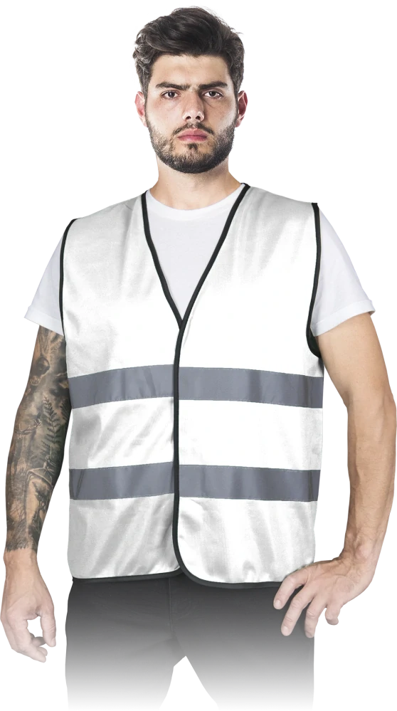 Reis KOS COLOR Pánska výstražná vesta 5 Pack White M-3XL