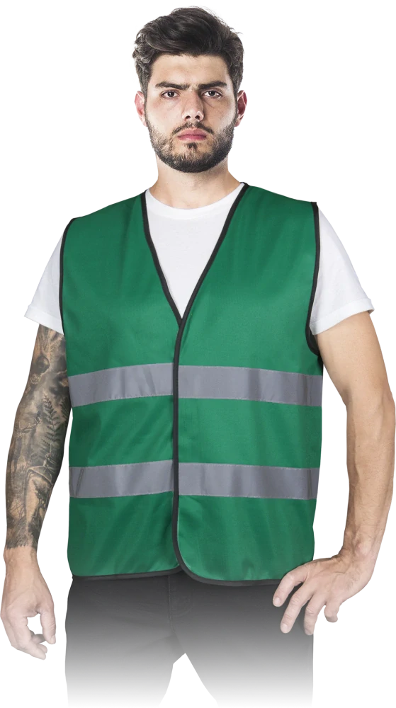 Reis KOS COLOR Pánska výstražná vesta 5 Pack Green M-3XL