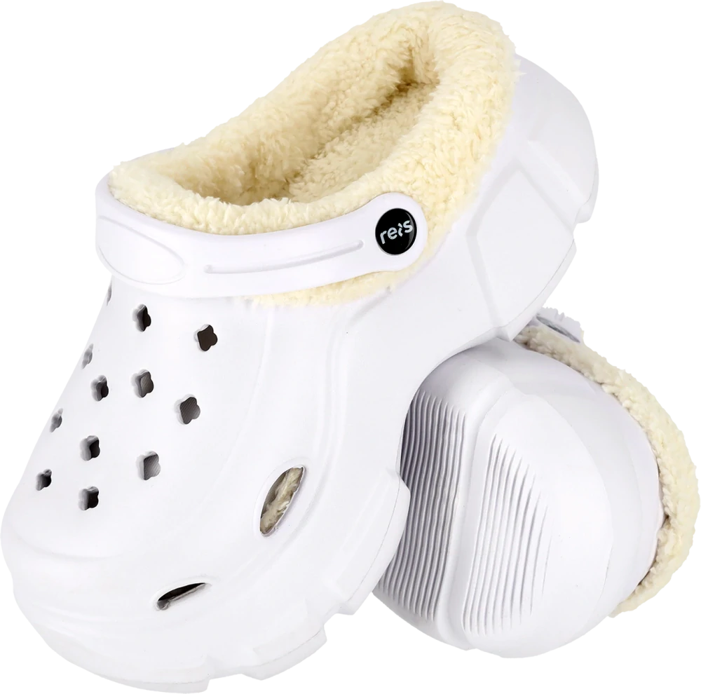 Reis BC COZY papuče zateplená kožušinou bielej