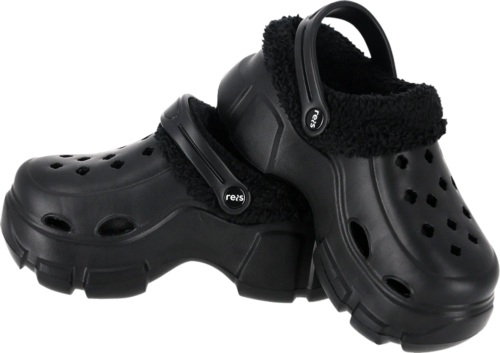 Reis BC COZY papuče zateplená kožušinou čiernej