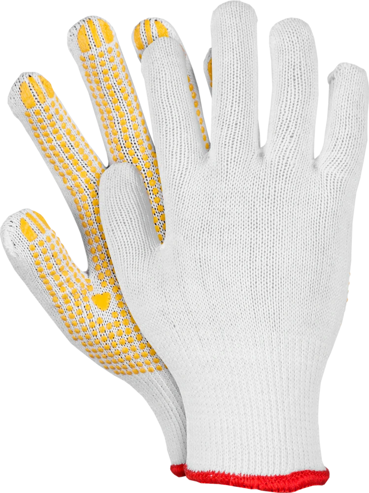 Reis ROOT WY rukavice s PVC bodkami white/yellow 8-10