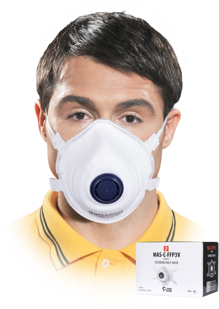 Reis MAS C FFP3V Protiprachová polomaska ​​s ventilom 10 ks