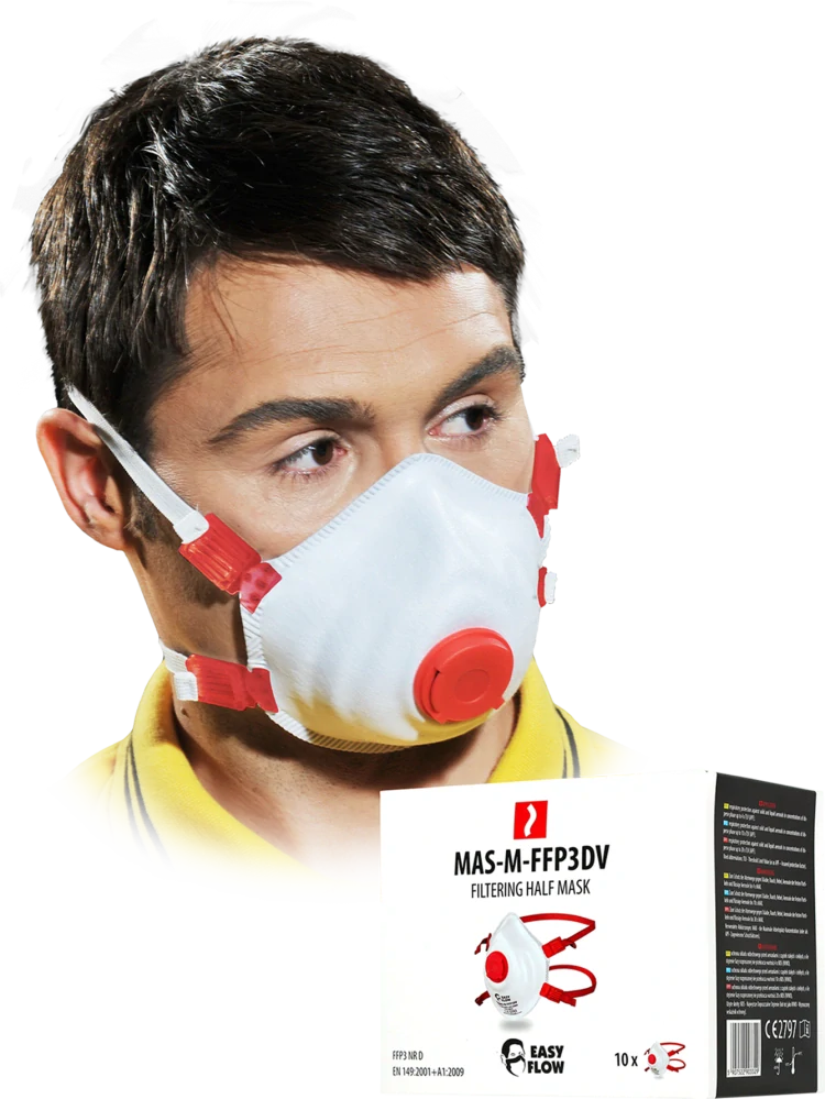 Reis MAS M FFP3DV Protiprachová polomaska ​​s ventilom 10 ks