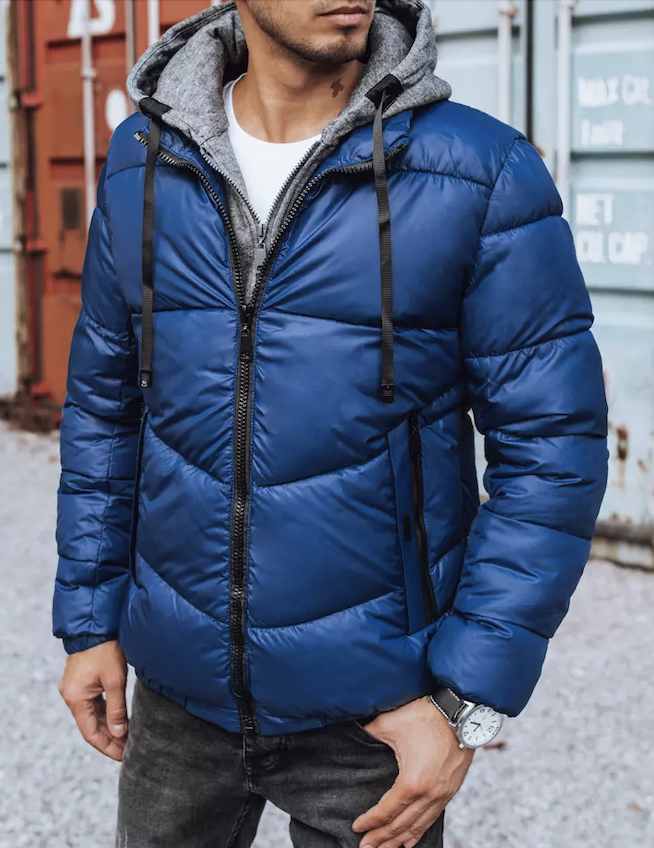 Pánska bunda prešívaná zimná modrá Dstreet TX3827 XXL