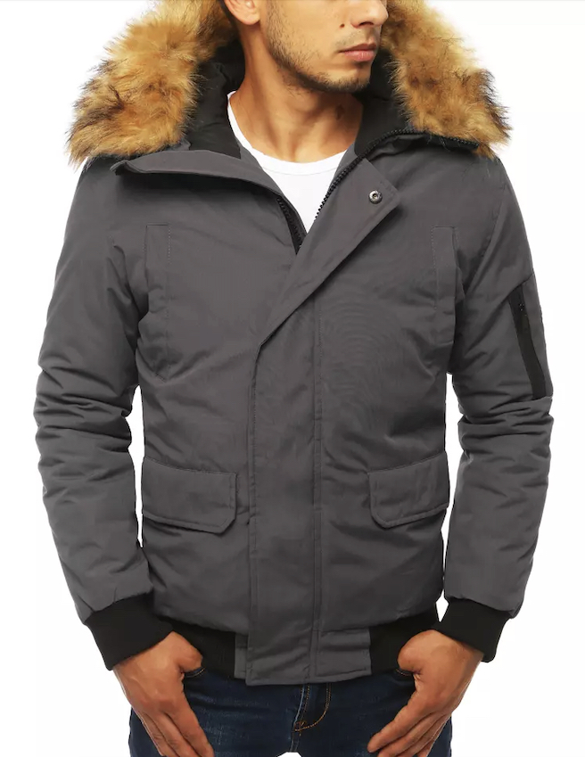 Pánska bunda zimná sivá Dstreet TX3942 XXL