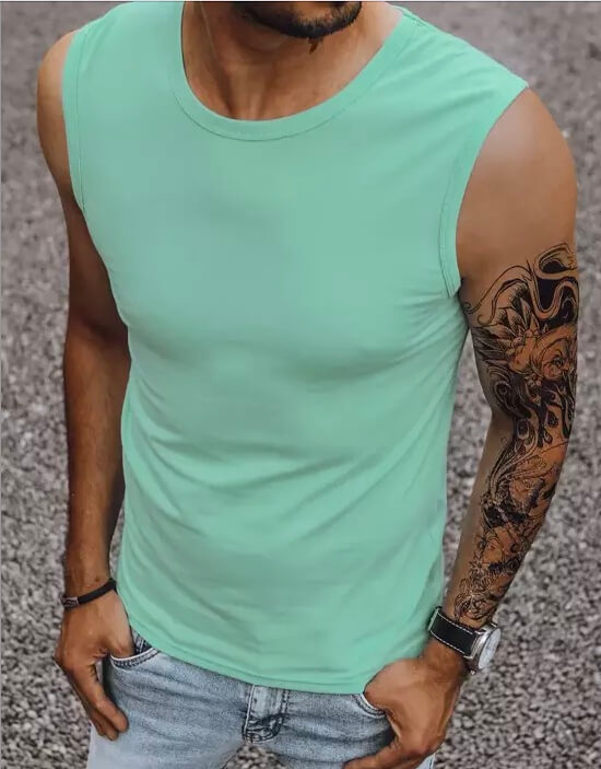 Pánske tričko bez rukávov mintové Dstreet RX4916