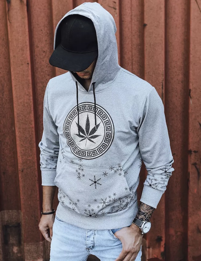 Dstreet mikina s potlačou sivá BX5327 XL