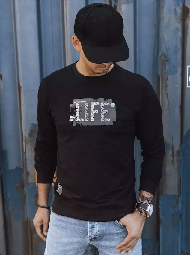 Dstreet pánsk mikina LIFE BX5360 čierna XXL