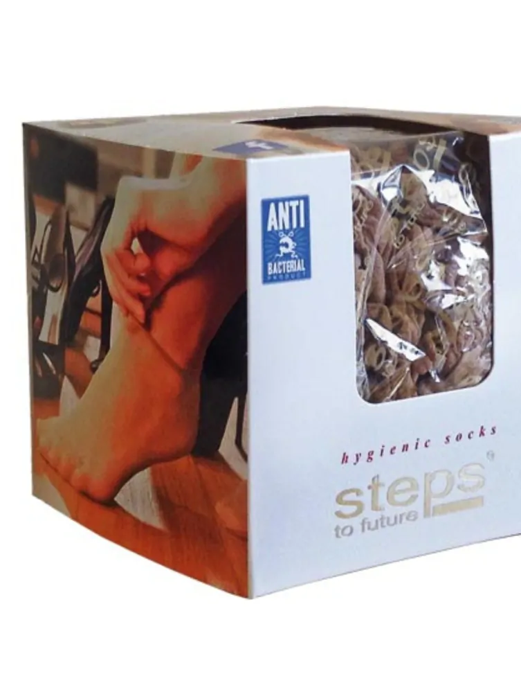 Steps Stopky BST Dámske hygienické antibakteriálne ponožky béžovej uni 144 ks