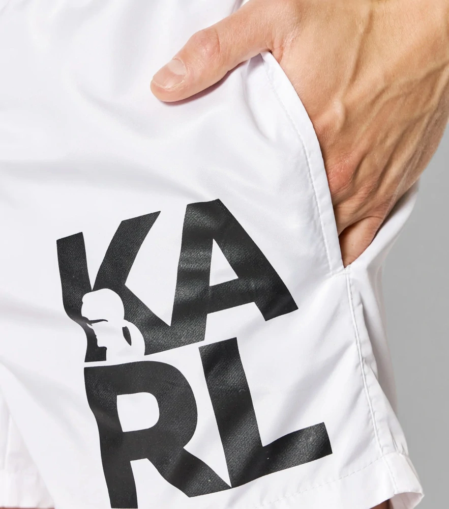 Karl Lagerfeld KL21MBS02 pánske šortky biele