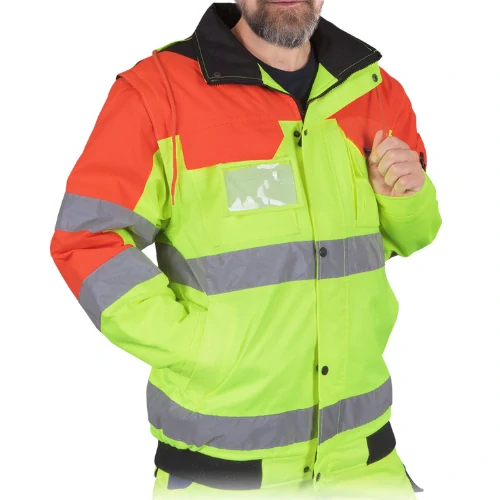 Leber&Hollman STRADA 2v1 reflexná zimná bunda žltá/oranžová