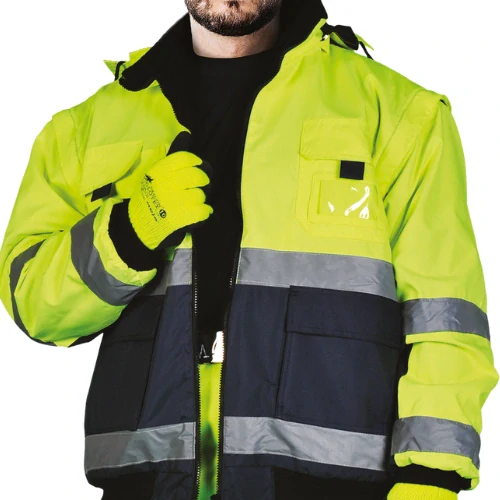 Leber&Hollman VIBER YG reflexní zimní bunda 2v1 žlutá