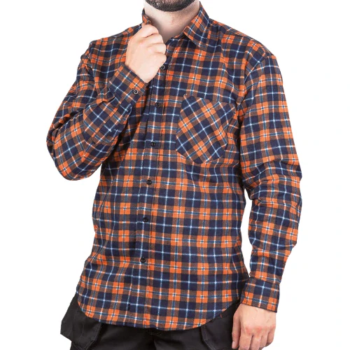Reis KF GP flanelová košeľa blue/orange
