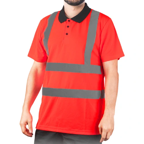 Reis POLOROUTE výstražné tričko červené