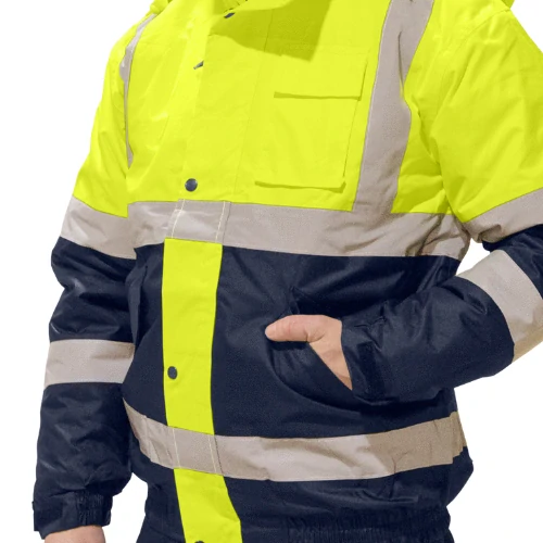 Reis BOMBER VIS Winter reflexná zimná bunda žltá