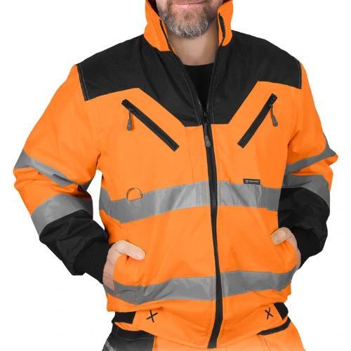 Leber&Hollman XVERT XV Winter reflexná bunda oranžová/čierna