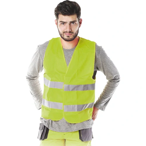 Reis KOS-5Y HI-VIS výstražná sieťovaná vesta 5 PACK žltá M-6XL