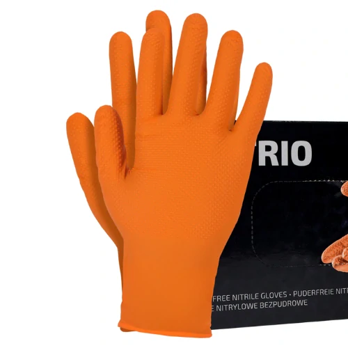 Reis RNITRIO GRIFF PS rukavice bez púdru s diamantovou textúrou oranžové 50 KS