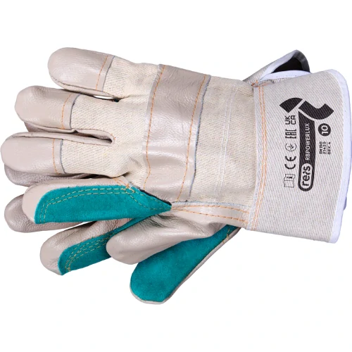 Reis RB POWERLUX vystužené rukavice béžová/zelená 10