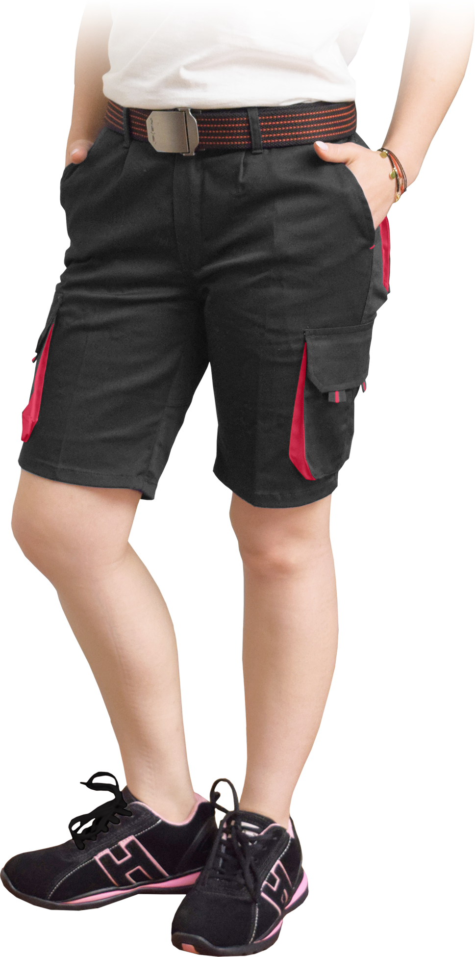 Reis FRAULAND BC dámske kraťasy Black/Red S-2XL