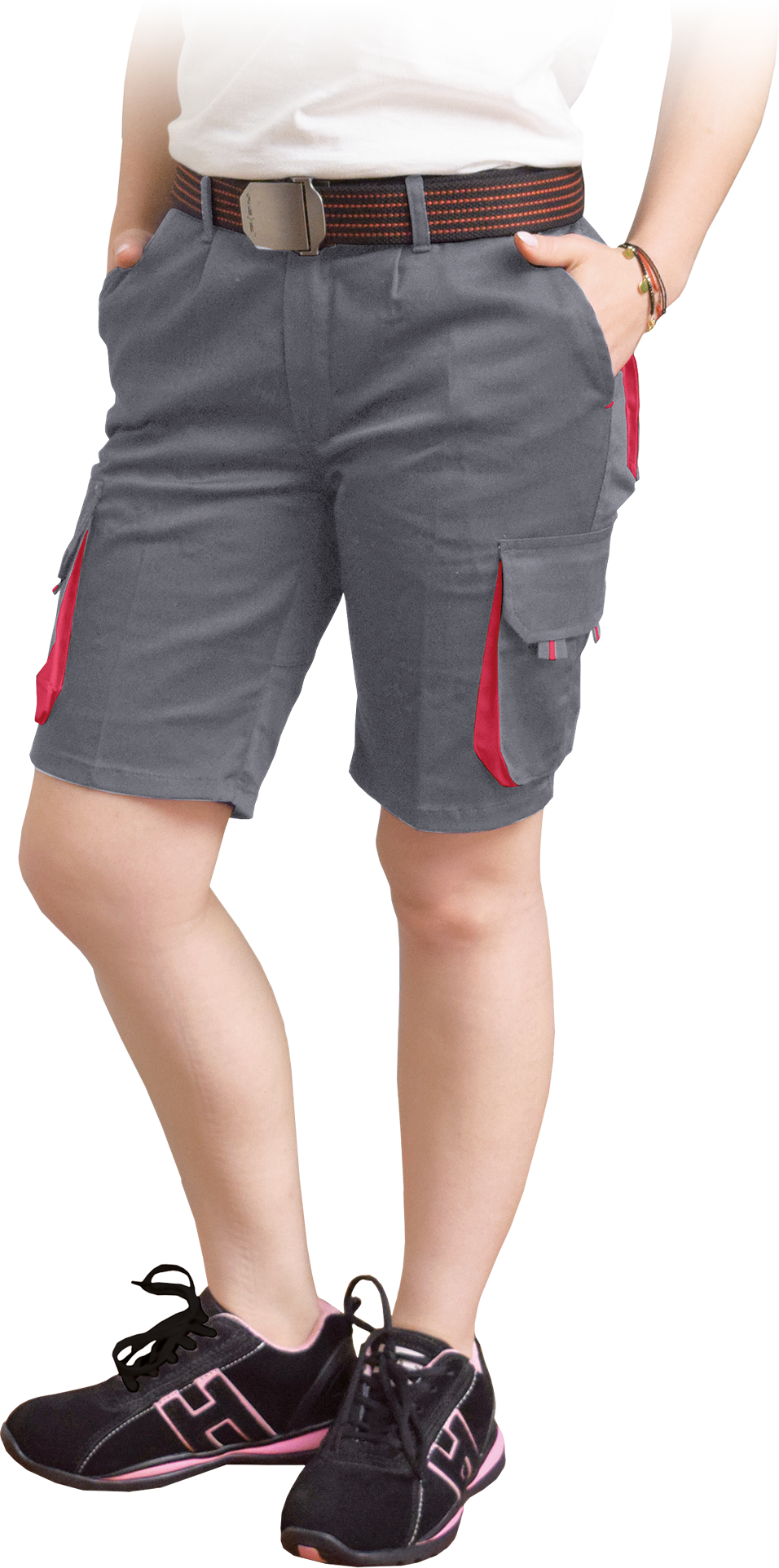 Reis FRAULAND SC dámske kraťasy Grey/Red S-2XL