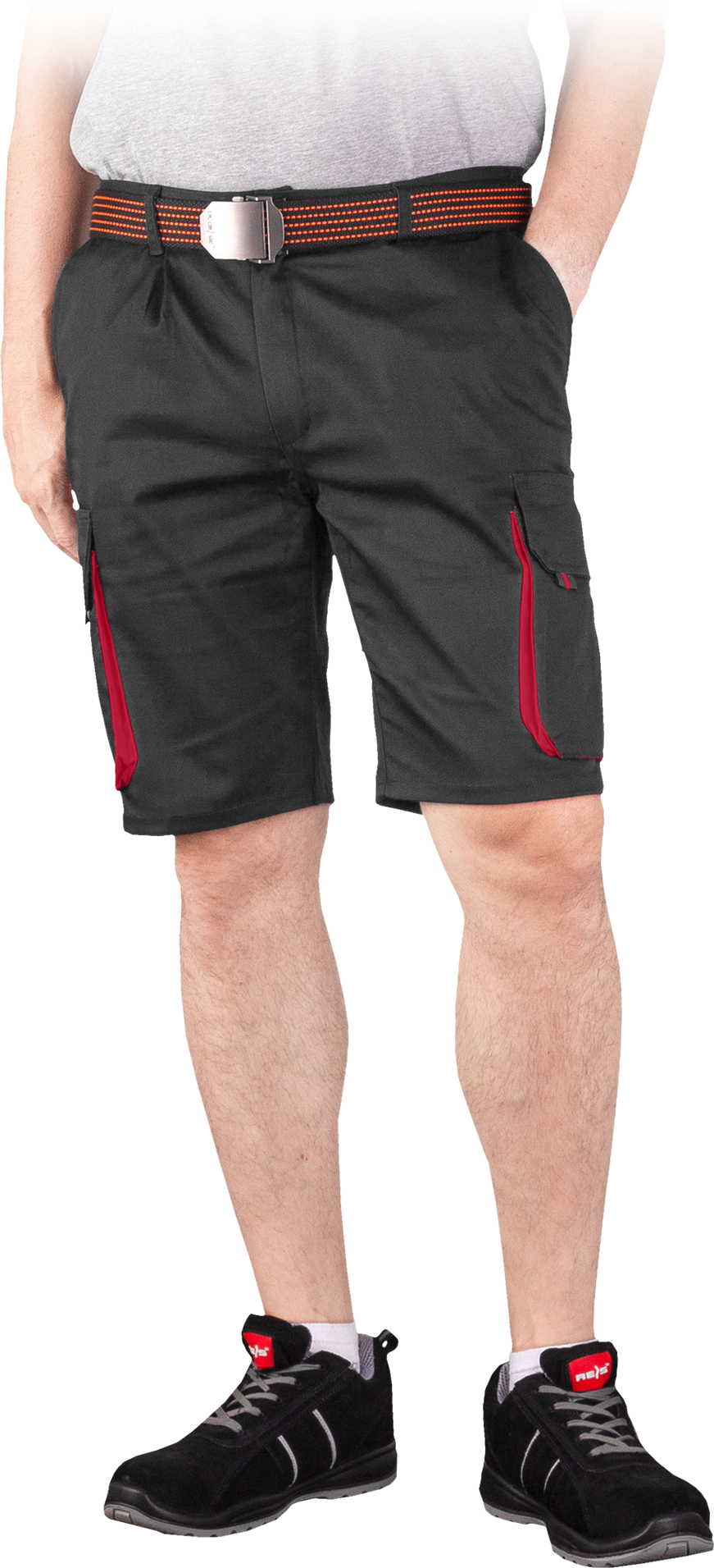 Reis LAND BC pánske kraťasy Black/Red S-3XL
