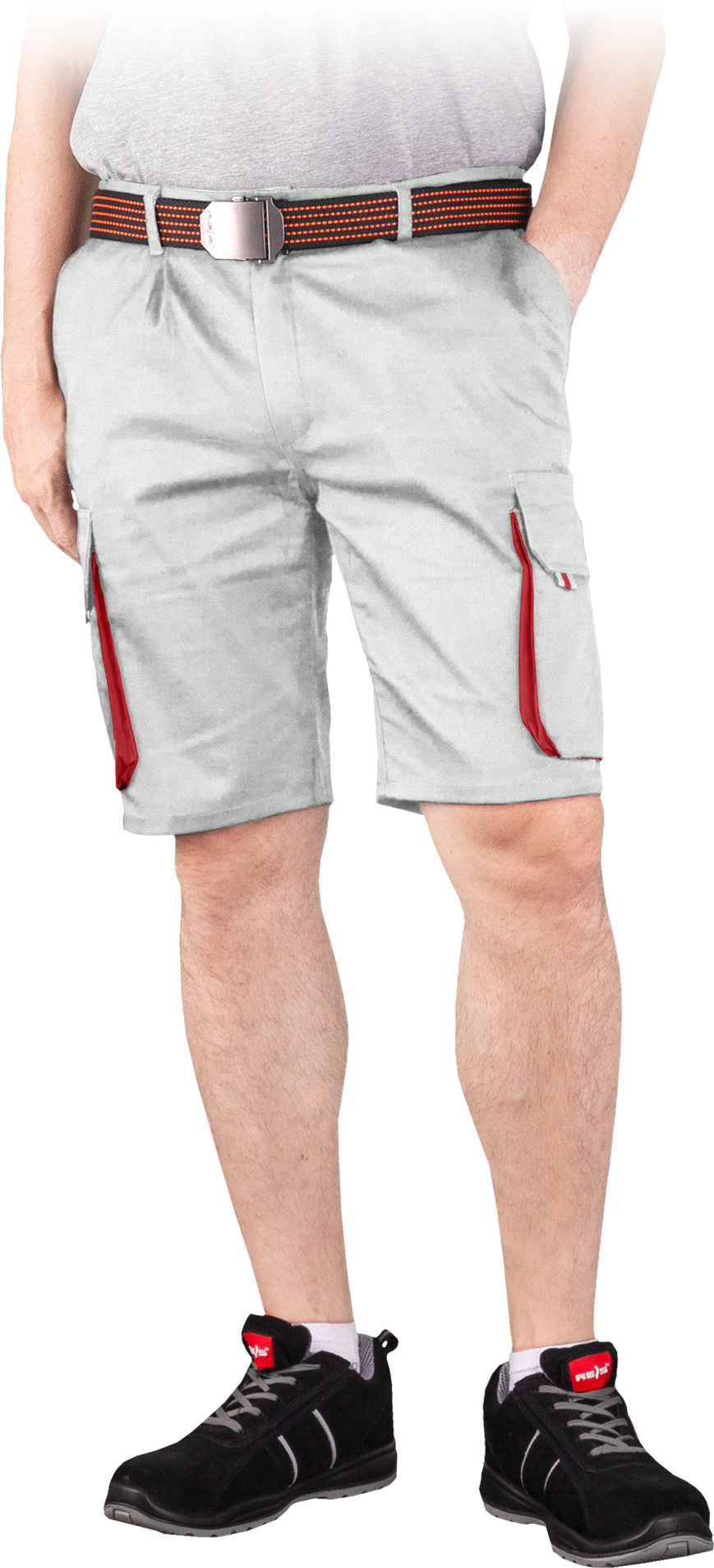 Reis LAND WC pánske kraťasy White/Red S-3XL