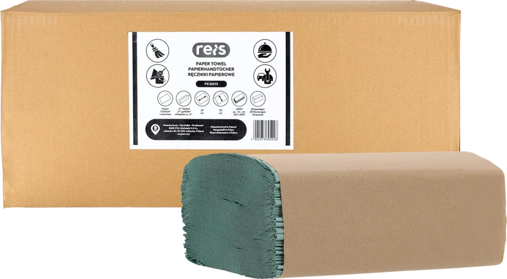 Reis PV-DOTS 1V papierové uteráky zelené 4000 ks