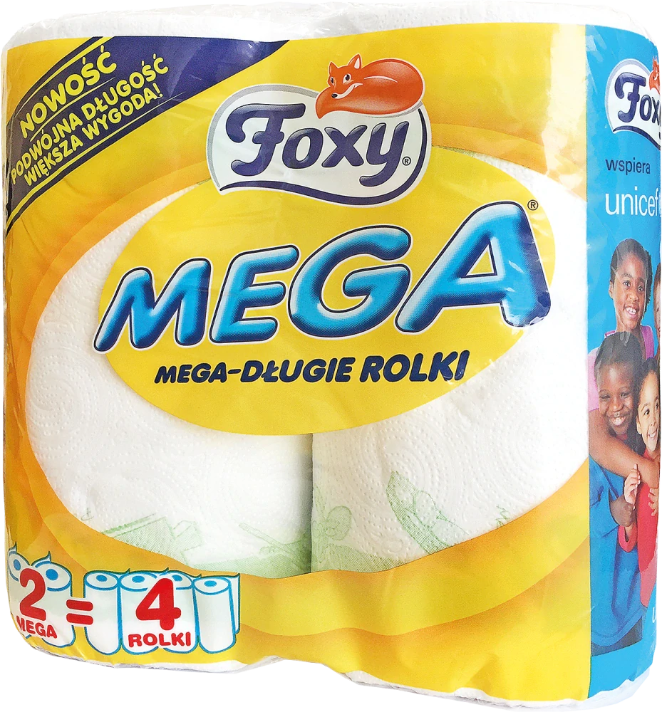 Foxy REC MEGA papierové utierky biele 2 role