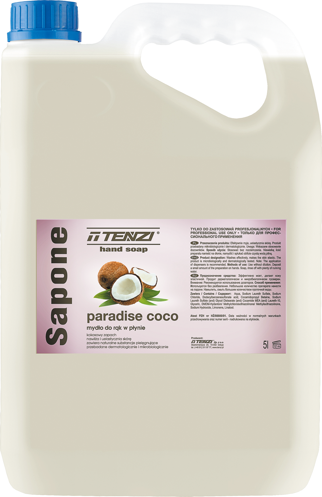 Tenziu SAPONE PC tekuté mydlo Paradise coco 5L