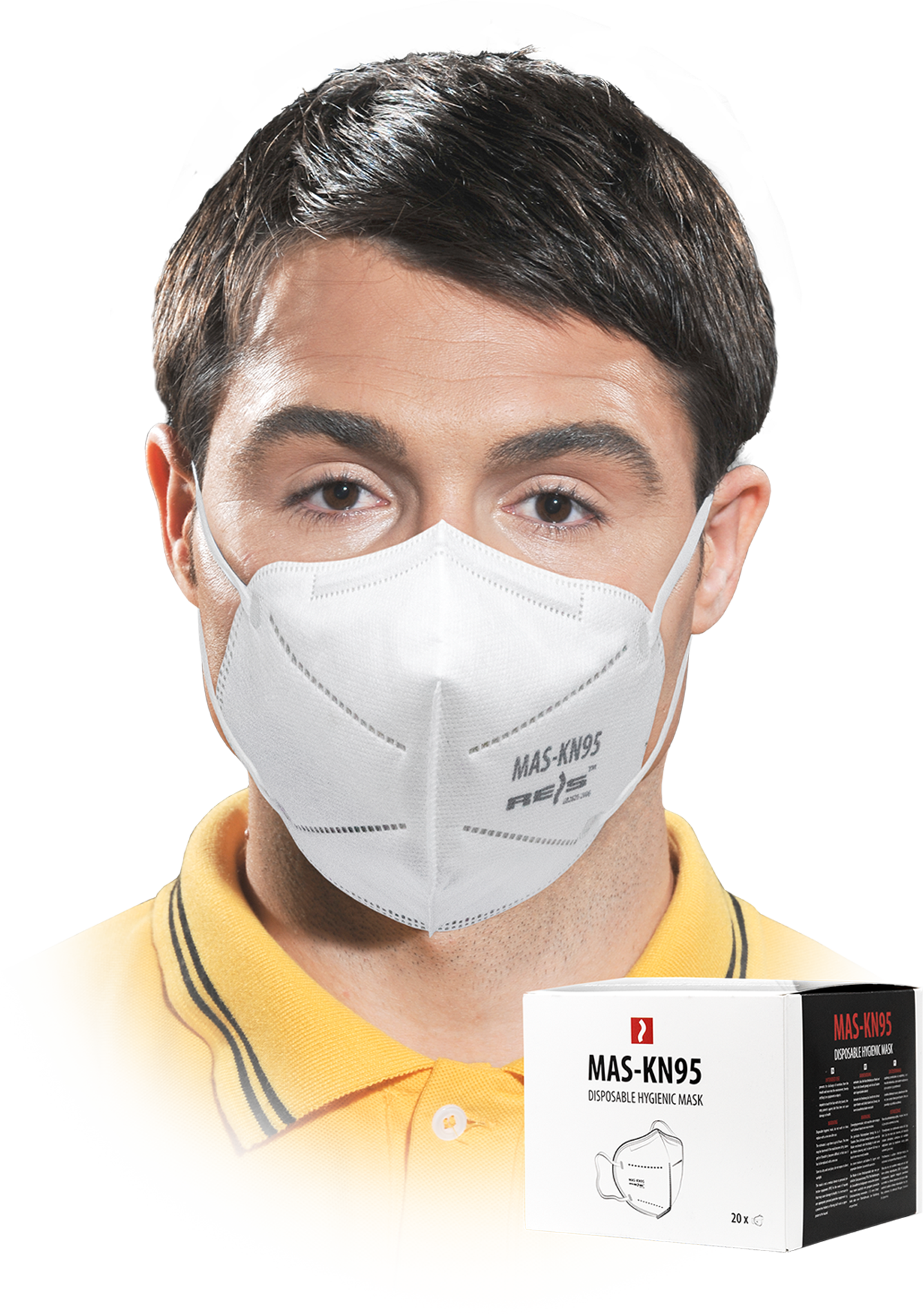 Reis MAS KN95 W hygienická rúška 5vrstvová biela 20 Ks
