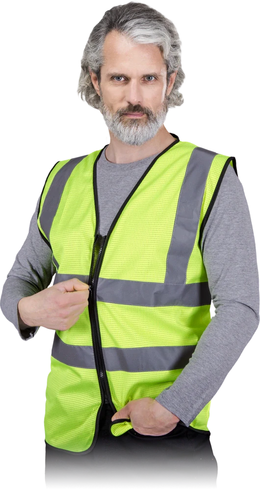 Reis KOS MESH ZIP HI-VIS výstražná vesta zo sieťoviny žltá M-3XL