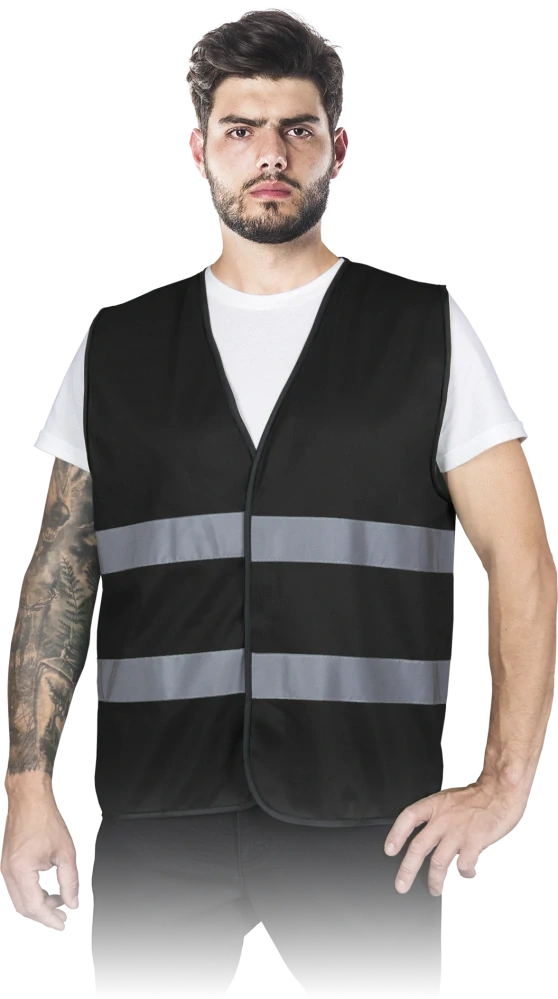 Reis KOS COLOR Pánska výstražná vesta 5 Pack Black M-3XL
