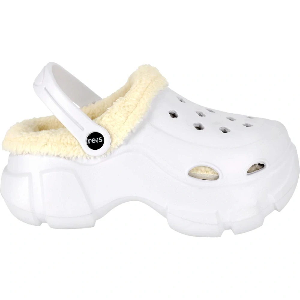 Reis BC COZY papuče zateplená kožušinou bielej