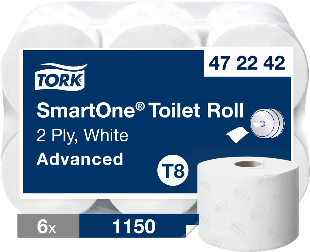 Tork 472242 SMART 1214 2V toaletný papier biely 6 ks