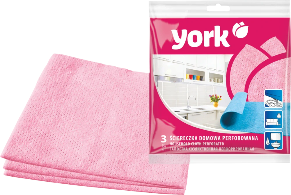 York 3020010 Perforovaná utierka ružová 34x35 cm