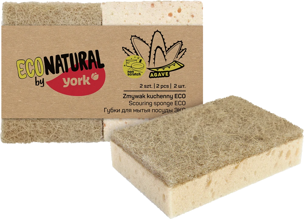 York Econatural Kuchynská huba na riad béžová 2 ks