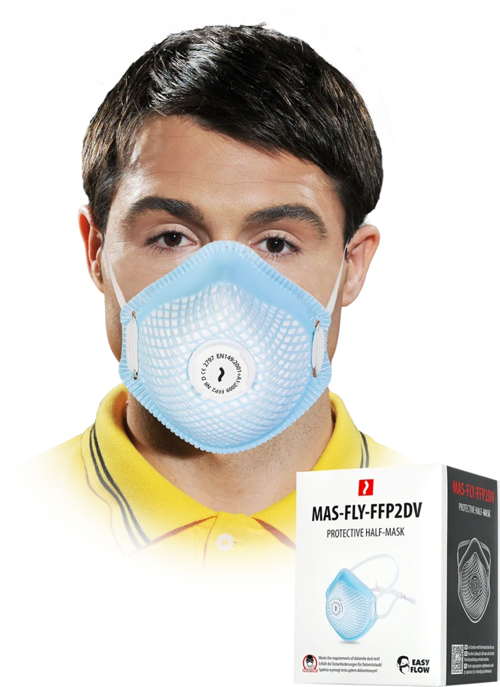 Reis MAS FLY FFP2DV Protiprachová polomaska ​​s ventilom 10 ks